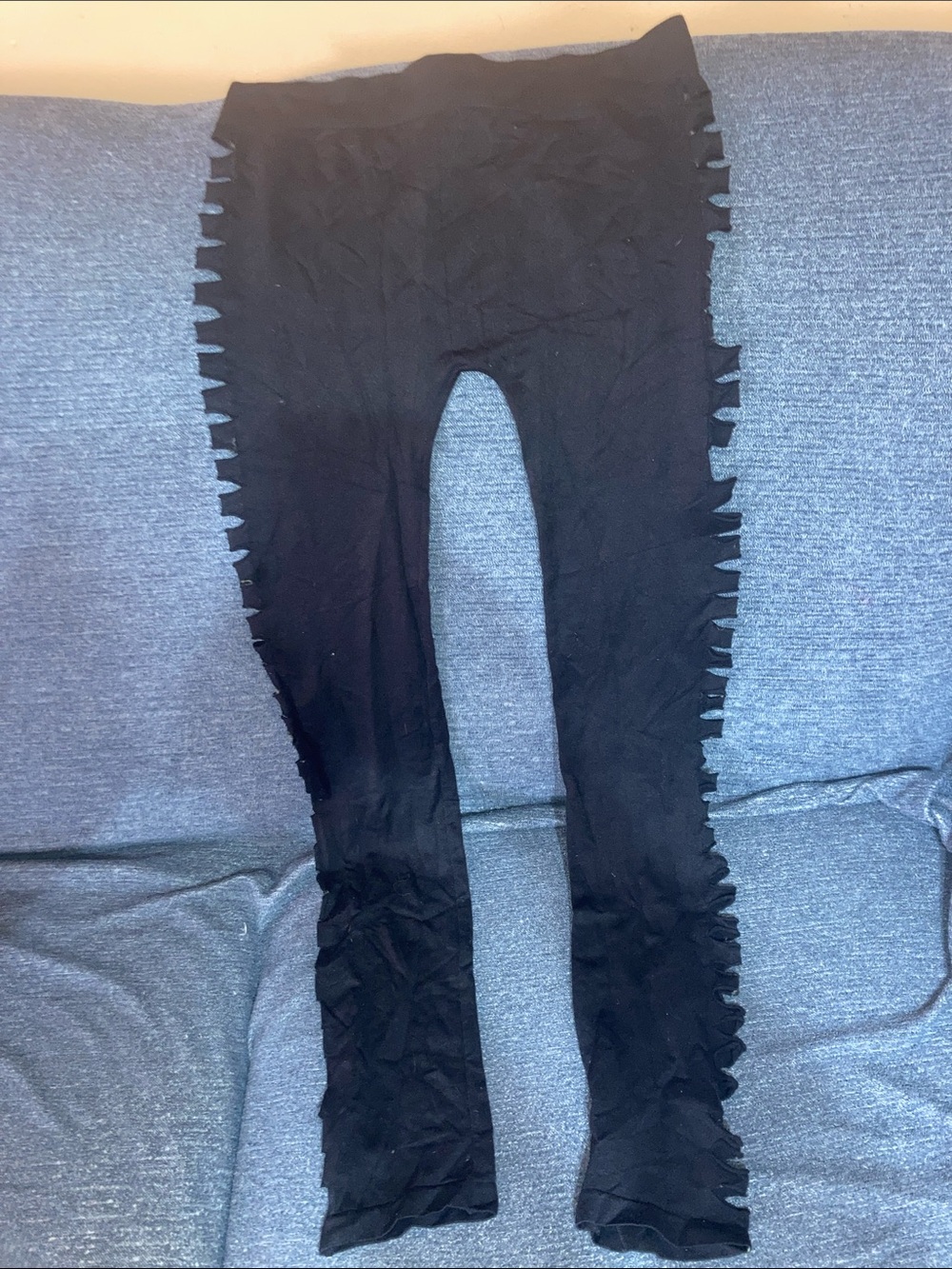 Y2K SeductionsWomens Black Side-Cut Detail Leggings